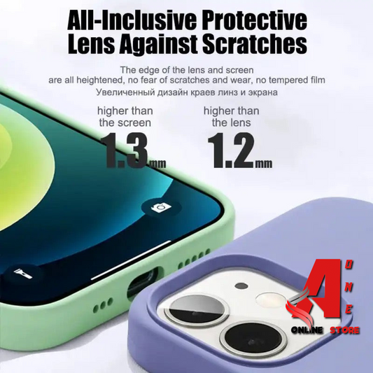 AyeOne™ Liquid Silicone Case For iPhone 11 13 12 14 15 Pro Max Phone Cases For iPhone 14 15 Plus Shockproof Soft Back Cover Accessories