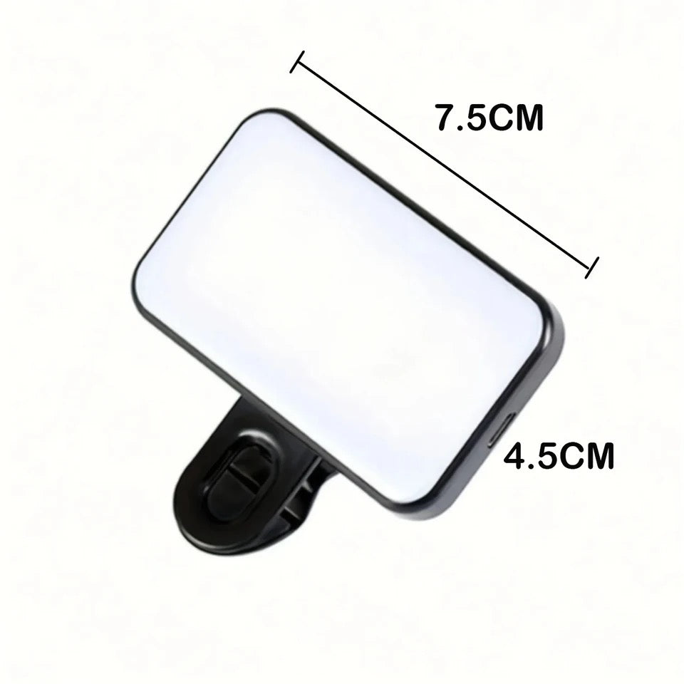 AyeOne™ Portable Mini Selfie Fill Light Rechargeable 3 Modes Adjustable Brightness Clip On For Mobile Phone Computer Fill Light